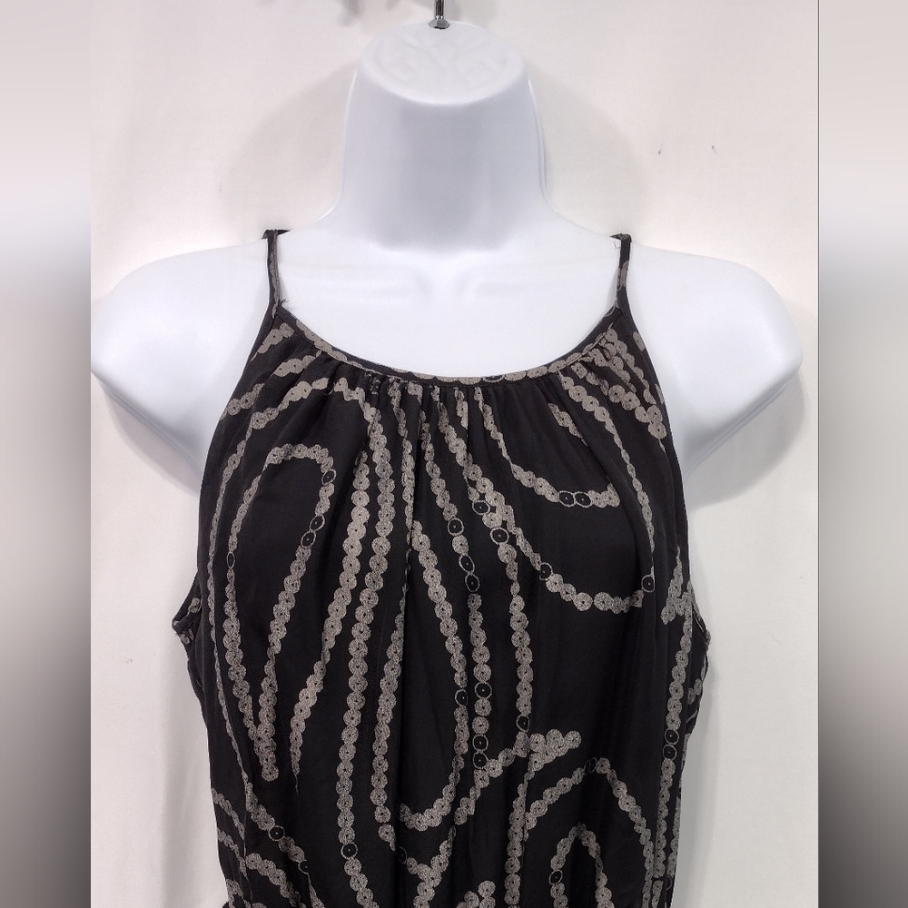Vintage Banana Republic 100% Silk Artsy Dress Womens 4 Black Retro 90s Y2K - Picture 2 of 8